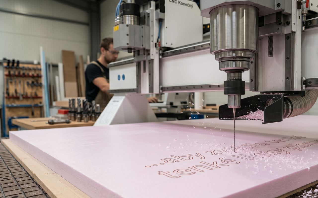 CNC router při frézování